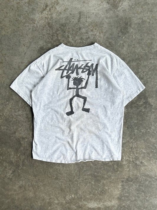 Vintage Speckled Boot Gray Stussy Shirt - XL