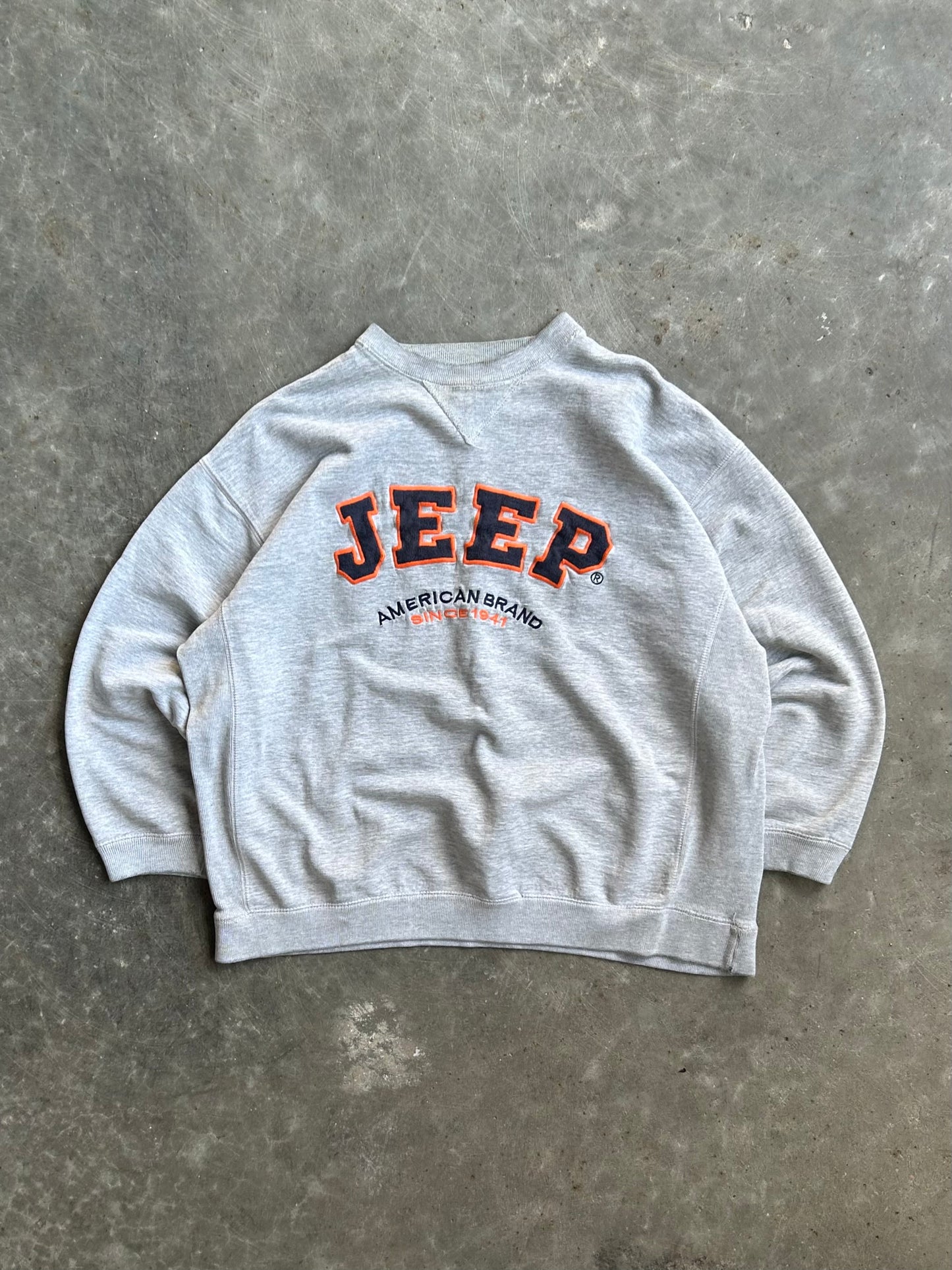 Vintage Grey Jeep Crew - XL