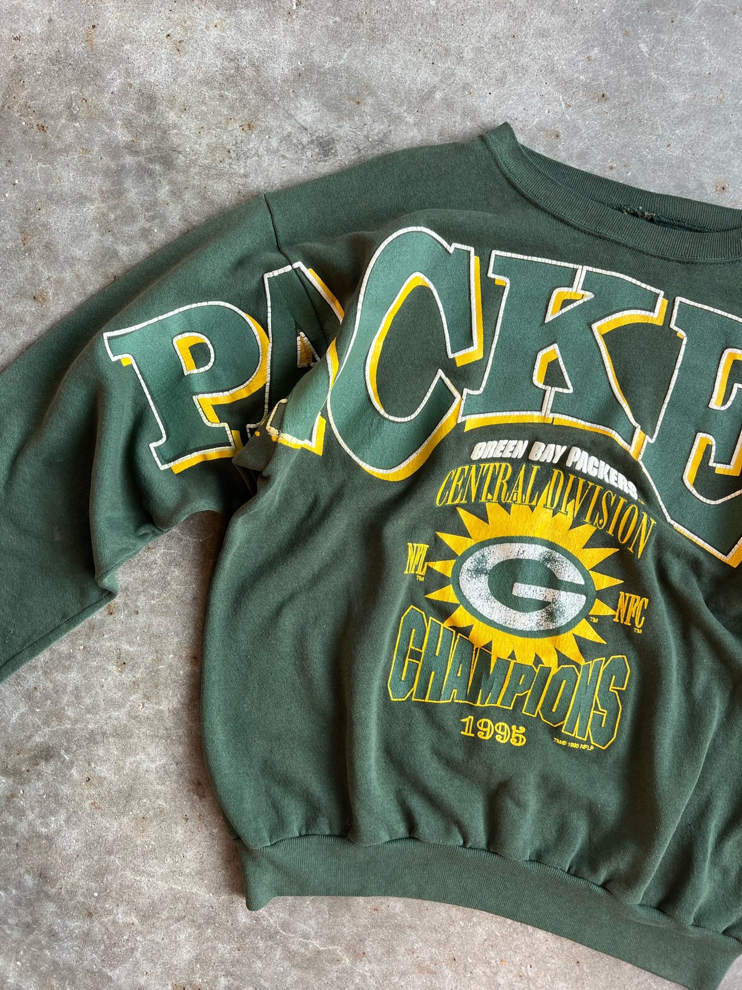 Vintage Green Bay Packers Central Division Champions Crew - XL