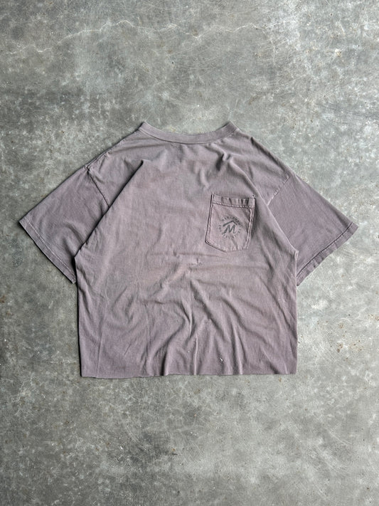 Vintage Brown Marlboro Cowboy Graphic Cropped Tee - XL