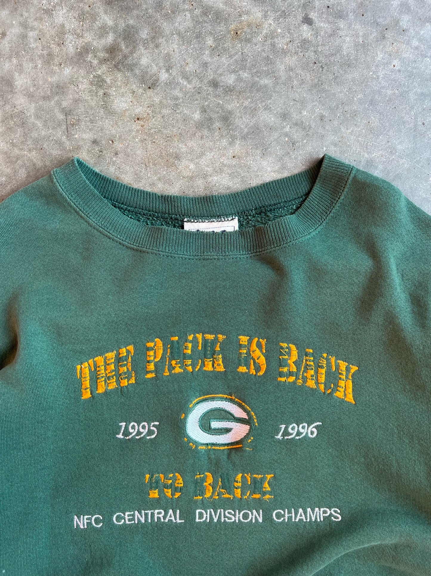 Vintage Packers The Pack Is Back To Back NFC Champions Crew - XL