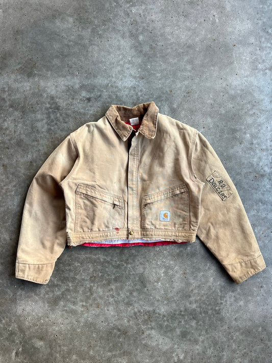 Vintage Tan Cropped Carhartt Jacket - M