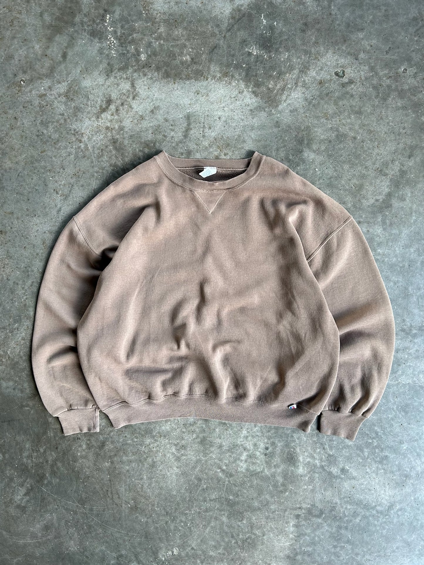 Vintage Light Brown Blank Russell Crew - XXL