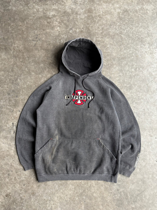 Vintage Charcoal Grey Independent Hoodie - M