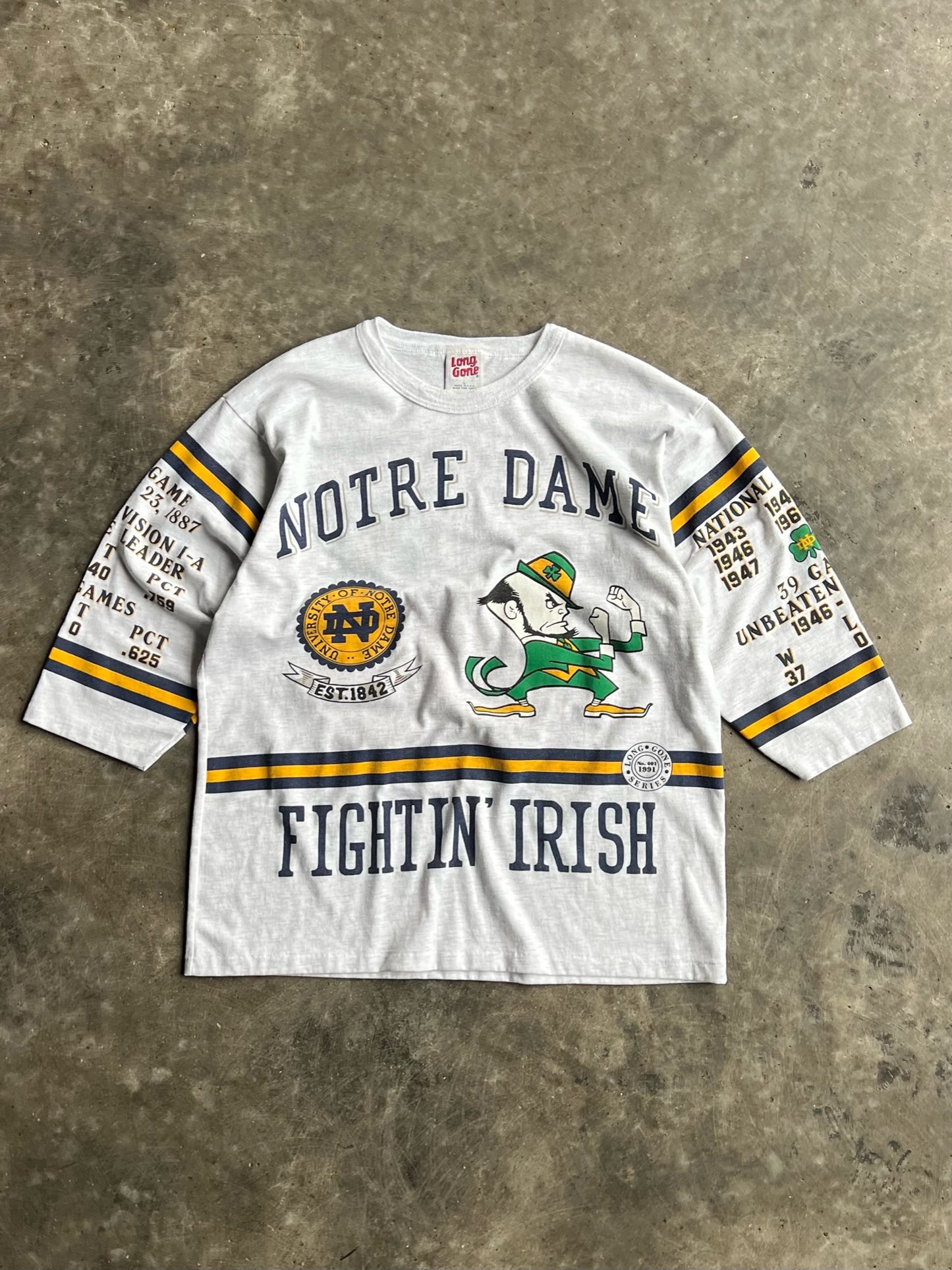 Vintage University Of Notre Dame Long Gone Shirt - L