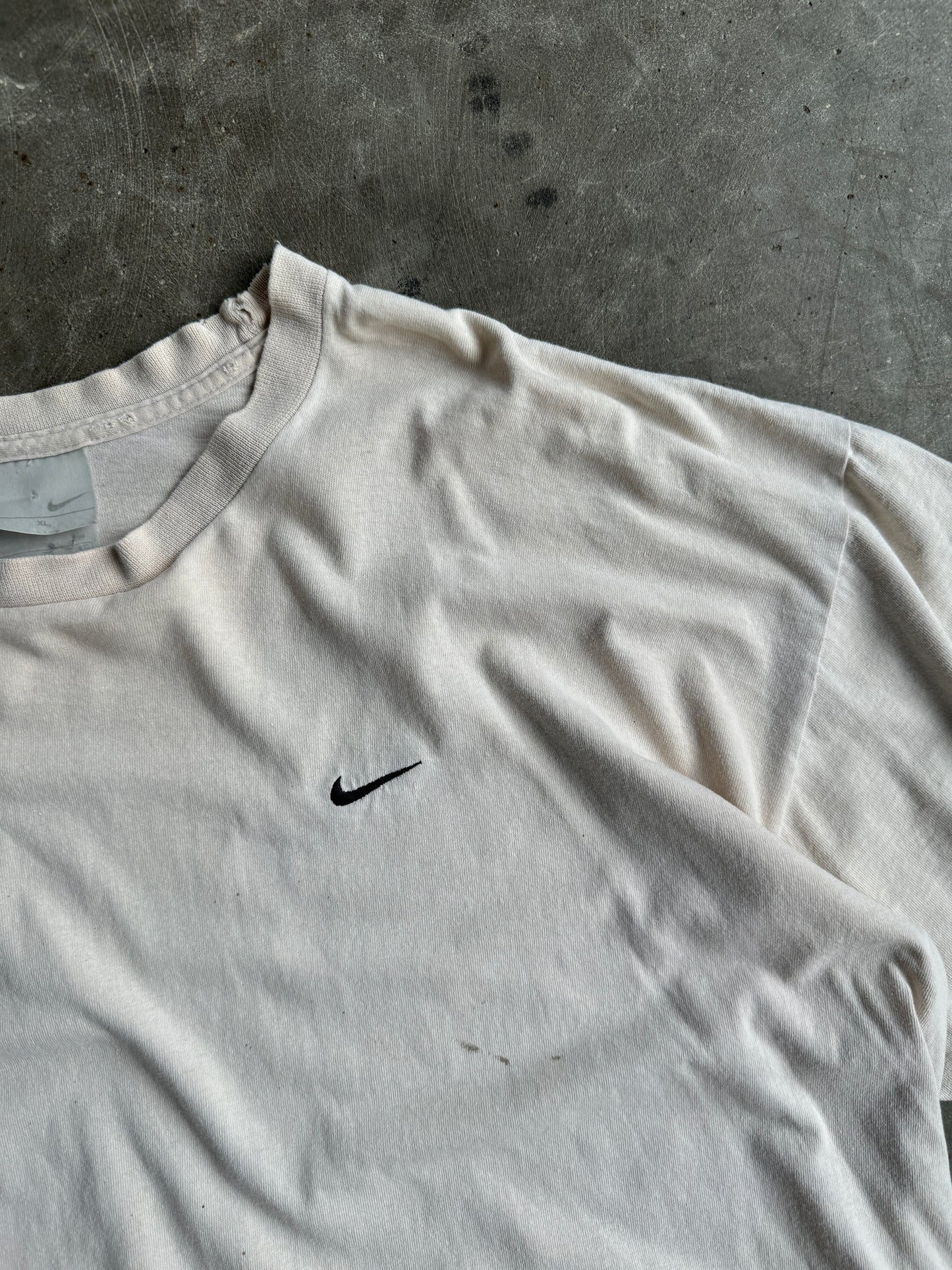 Vintage Cream Nike Mini Swoosh Shirt - XL