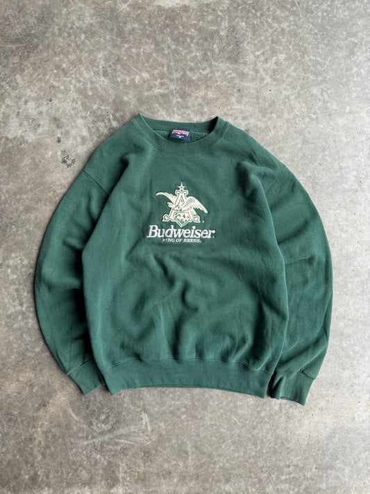 Vintage Green Budweiser King Of Beers Crew - M