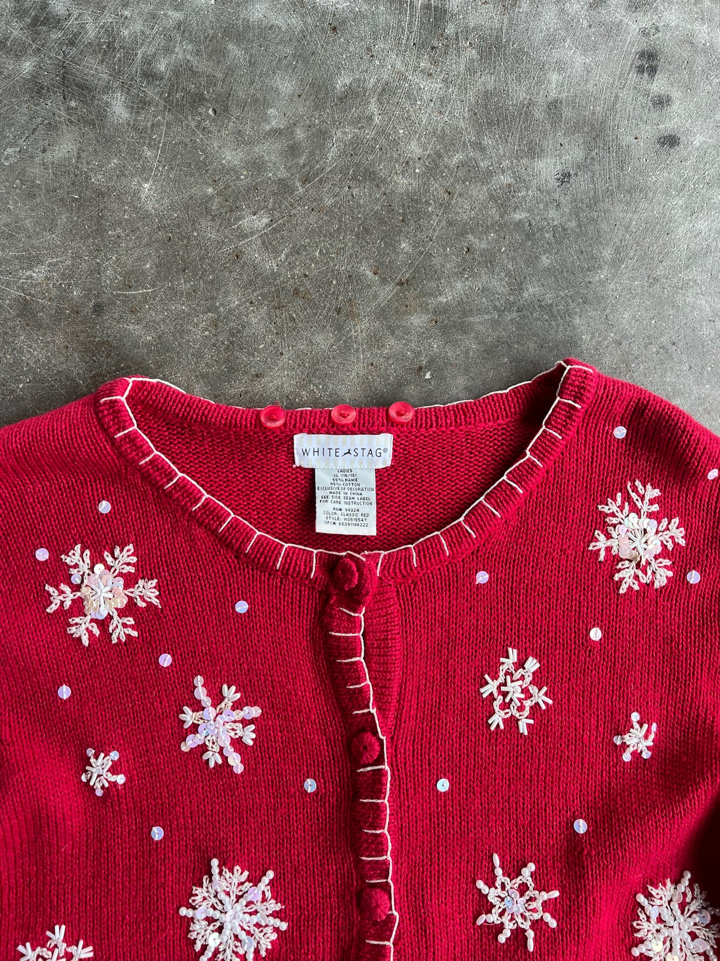 Vintage Red Snowflake Christmas Knit - XL