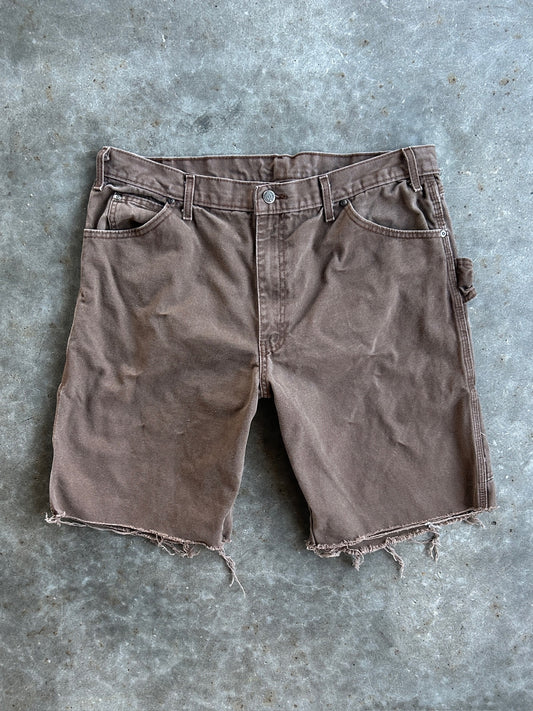 Vintage Brown Dickies Distressed Carpenter Shorts - 36