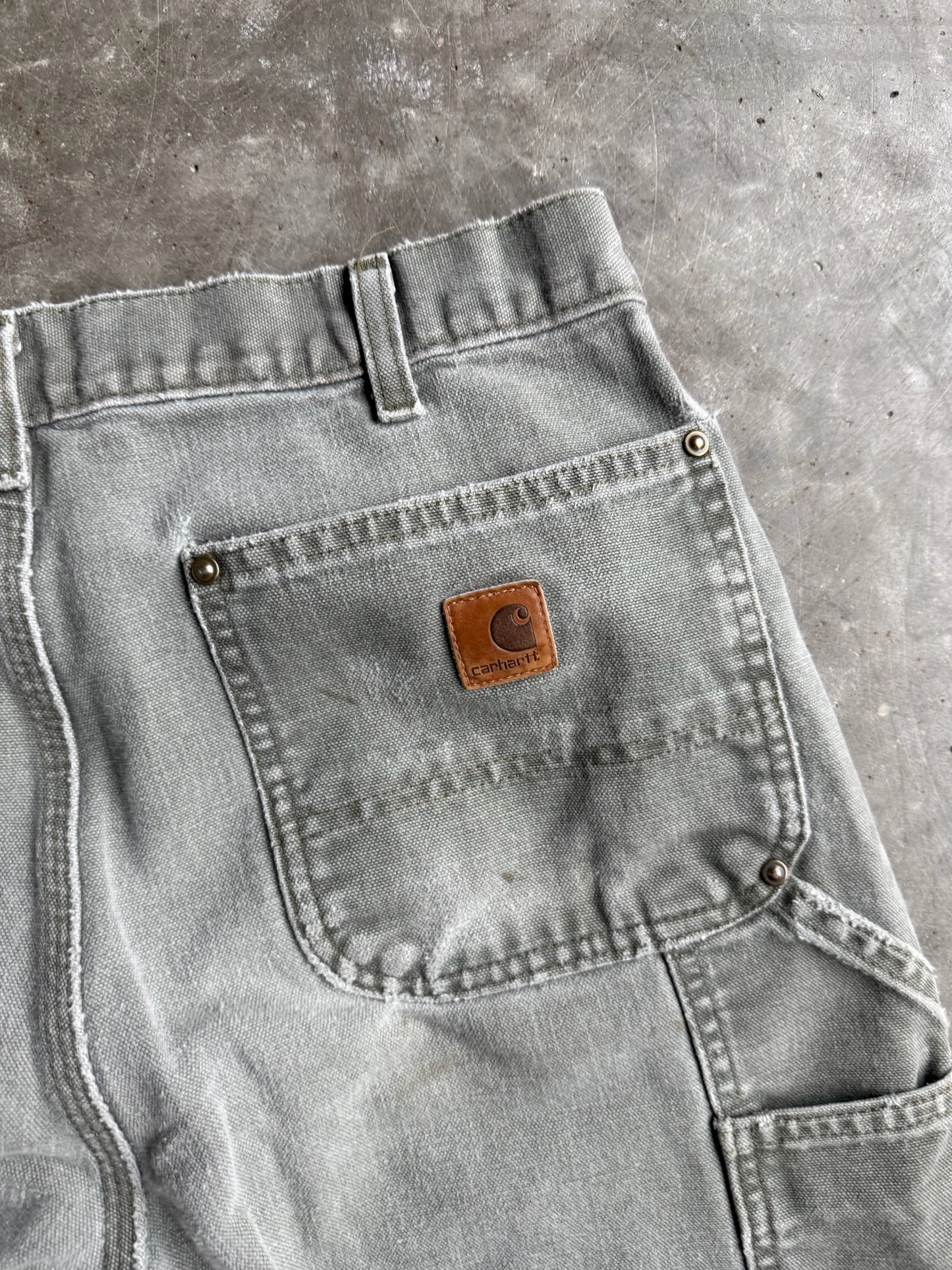 Vintage Green Carhartt Double Knee Carpenter Pants - 32