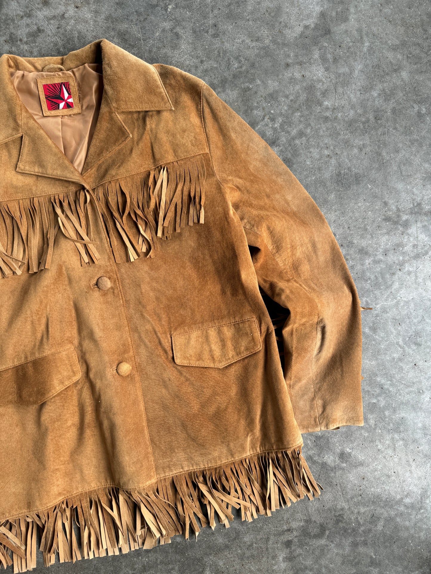 Vintage Suede Western Tassle Jacket - M