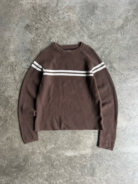 Brown Stripe Cropped Old Navy Sweater - L