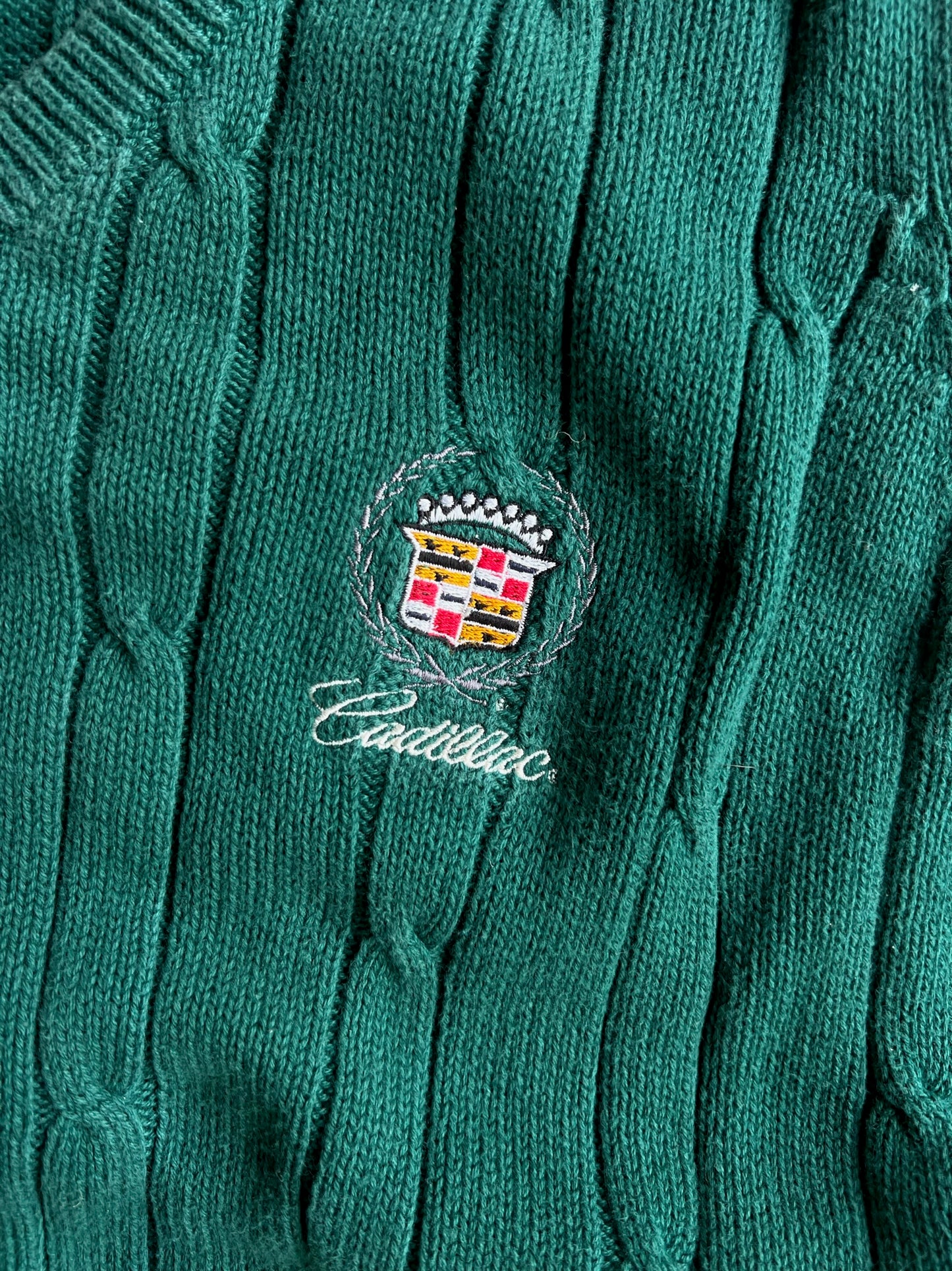 Vintage Green Cadillac Sweater Vest - XL