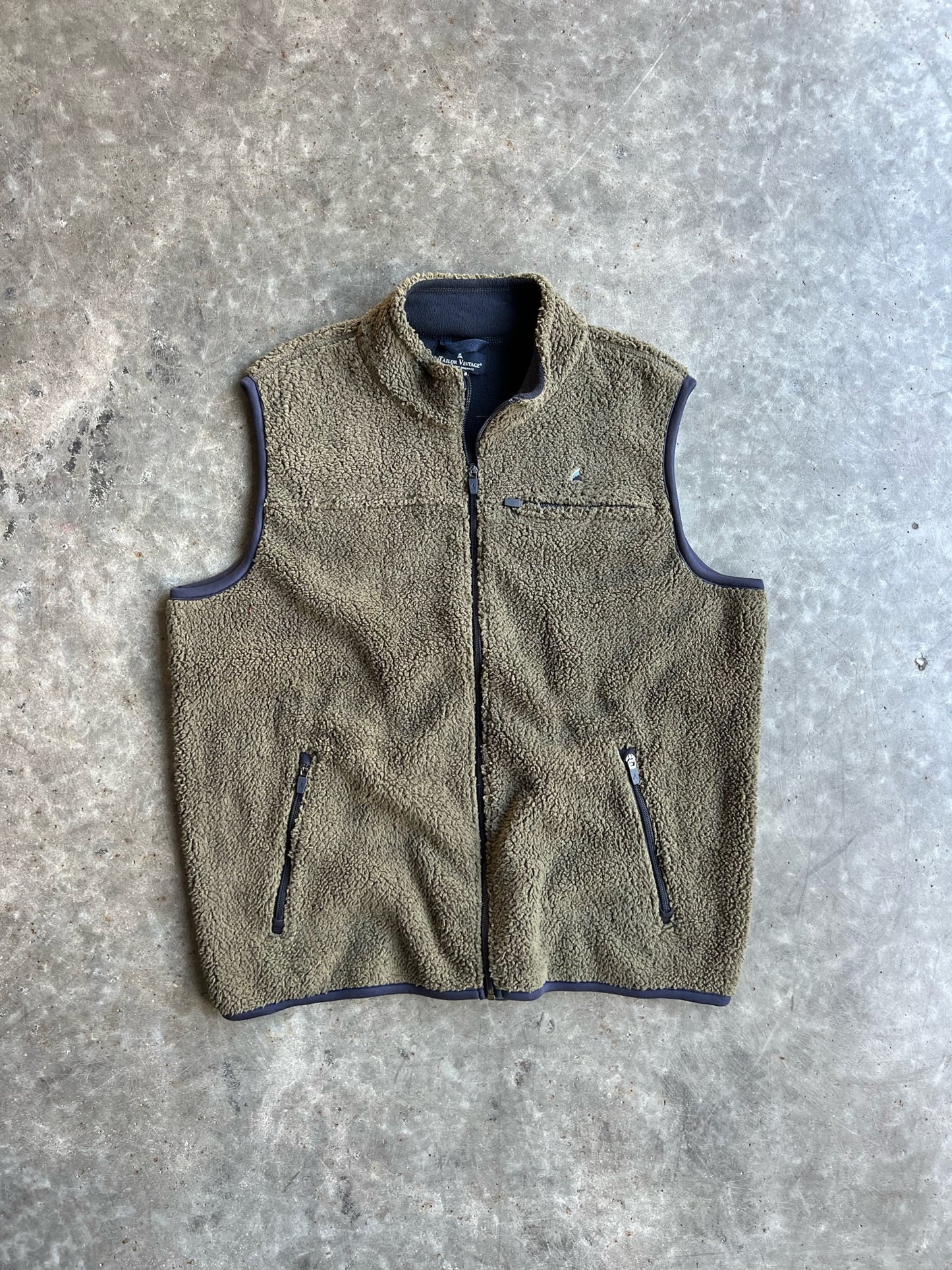 Vintage Green Tailor Vintage Fleece Vest - L