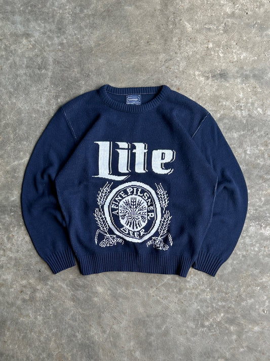 Vintage Navy Miller Lite Sweater - L