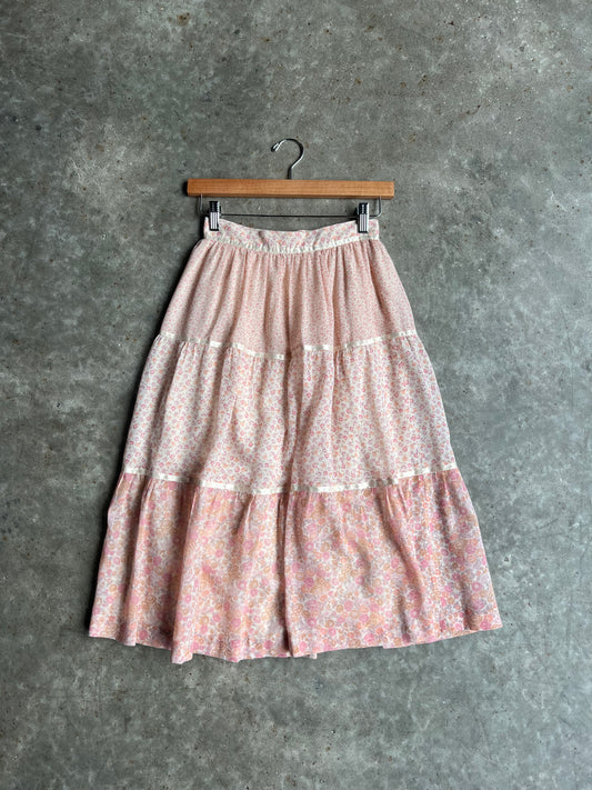 Vintage Floral Maxi Skirt - M