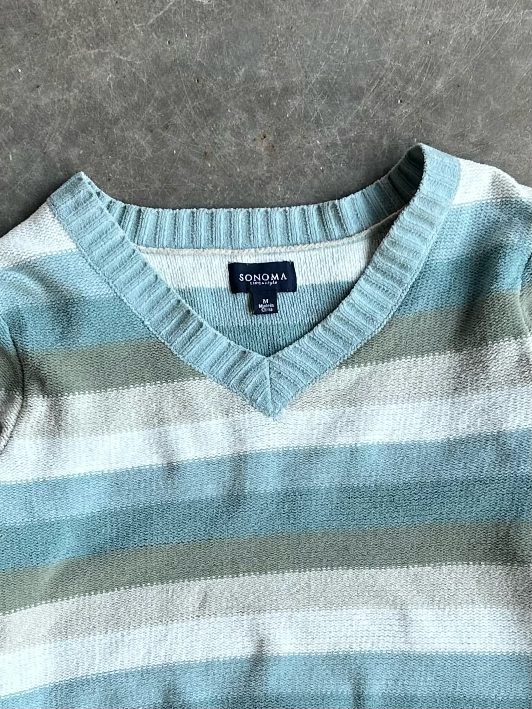 Vintage Blue Striped Sonoma Sweater - M