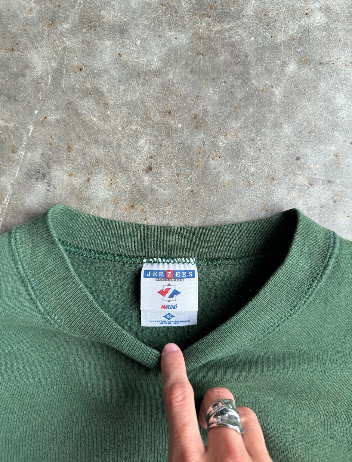 Vintage Jerzees Green Crew - XL