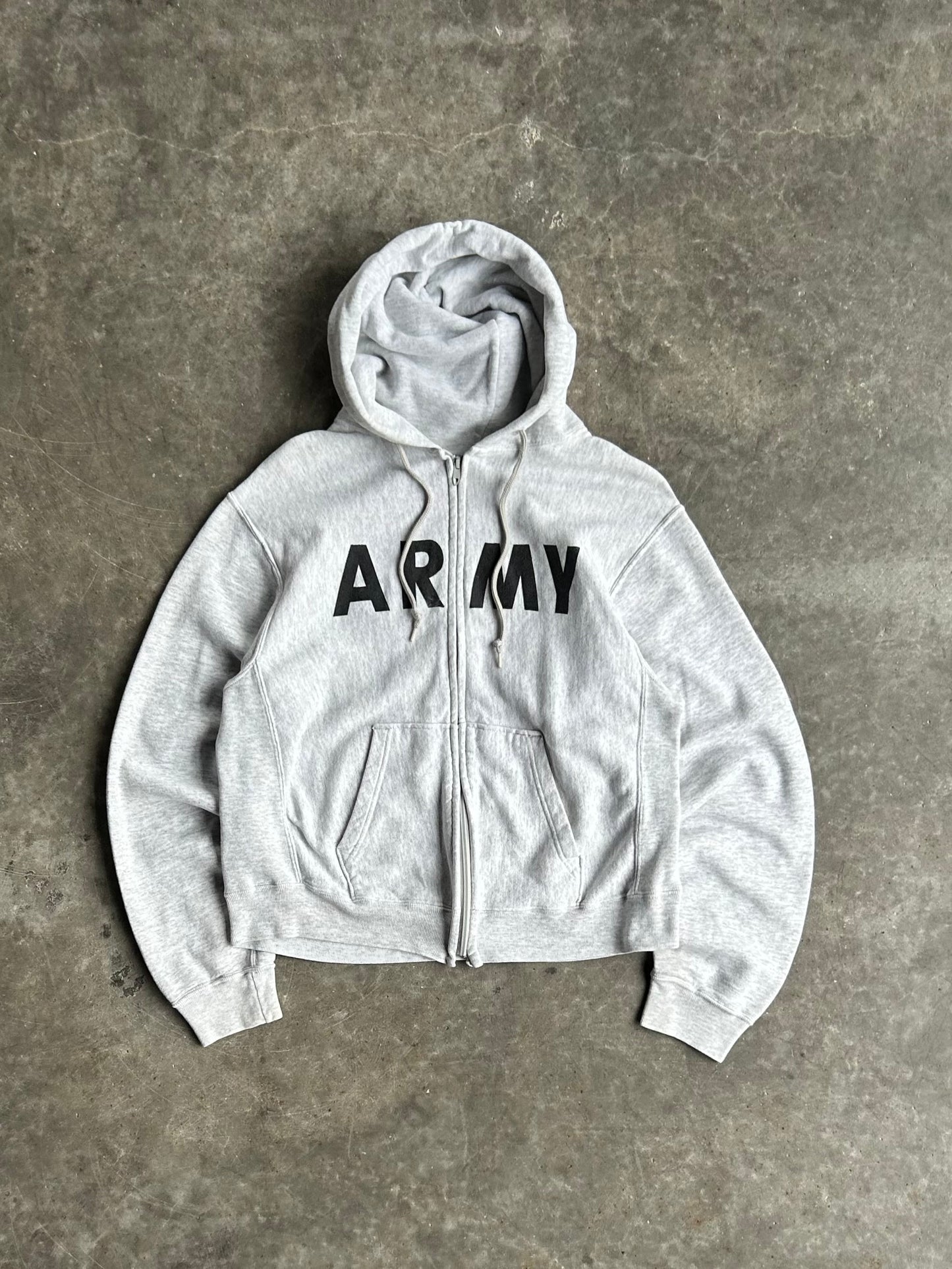 Vintage Grey Army Zip Up - M