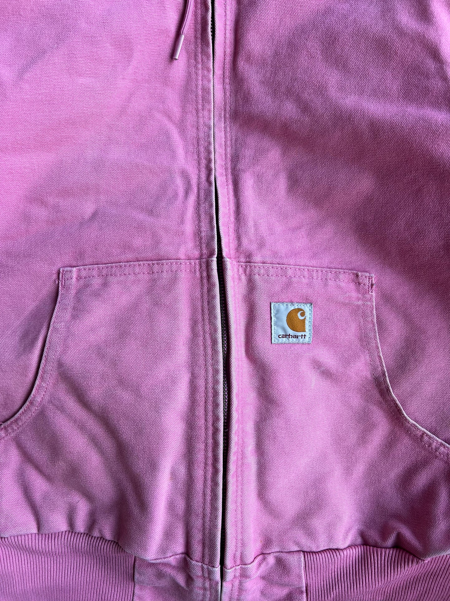 Vintage Baby Pink Hooded Carhartt Jacket - M