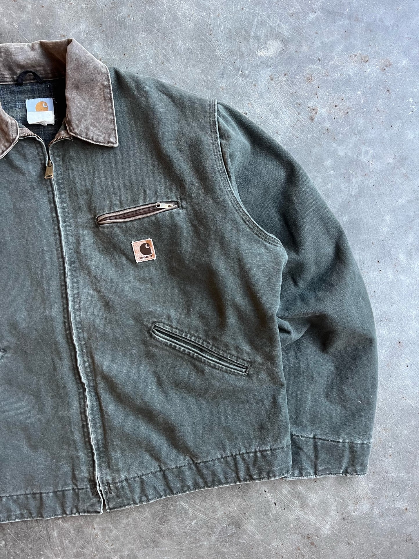 Vintage Green Flannel Lined Detroit Carhartt Jacket - XL