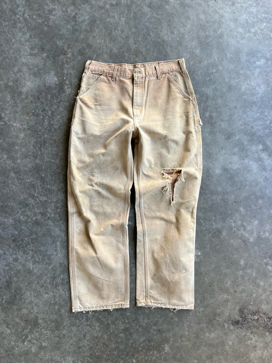 Vintage Distressed Tan Carhartt Carpenter Pants - 34