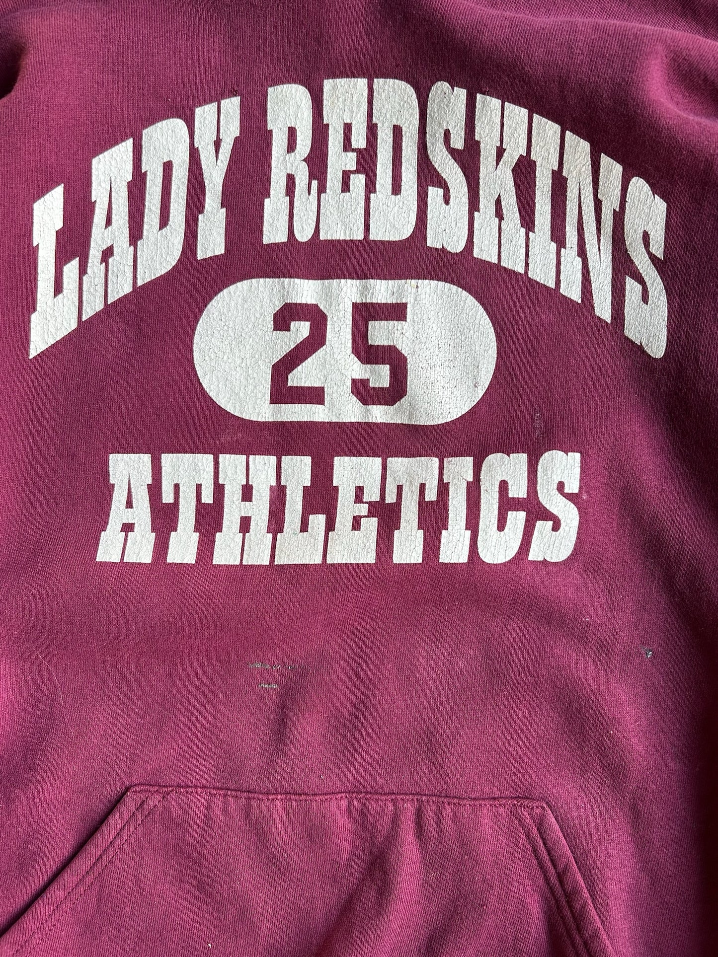 Vintage Burgundy Lady Redskins Russell Hoodie - XL