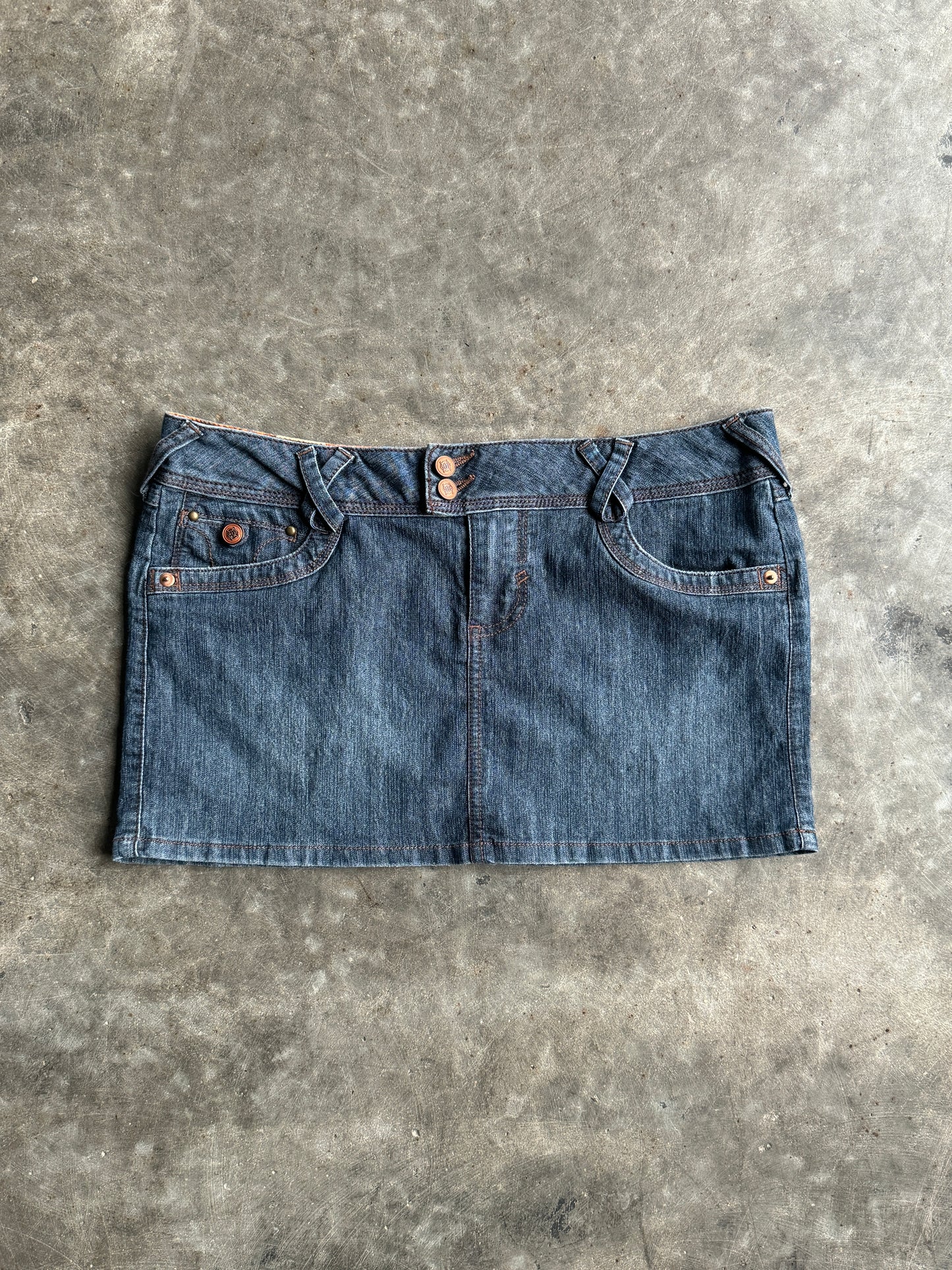 Vintage Dark Wash SO Denim Mini Skirt - 32