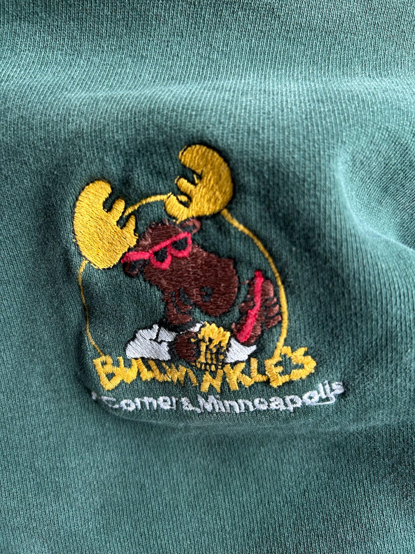 Vintage Dark Green Bullwinkles Crew - XL