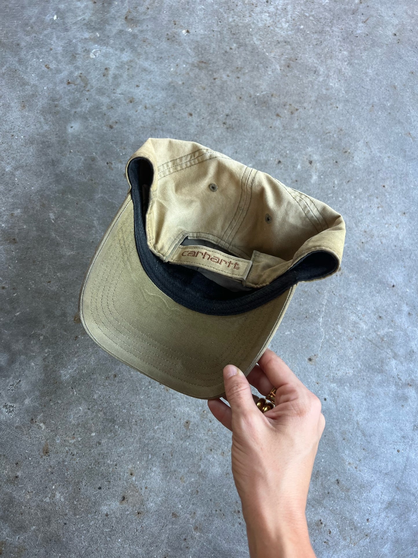 Vintage Faded Yellow Carhartt Velcro Hat