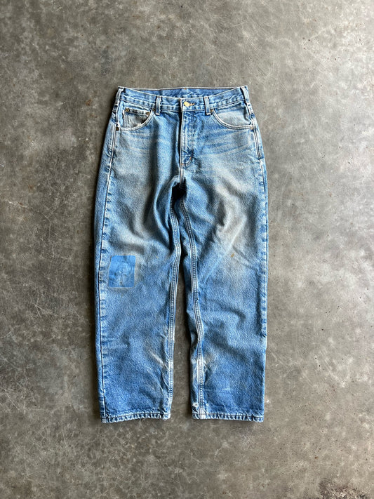 Vintage Faded Patched Medium Wash Carhartt Pants - 31