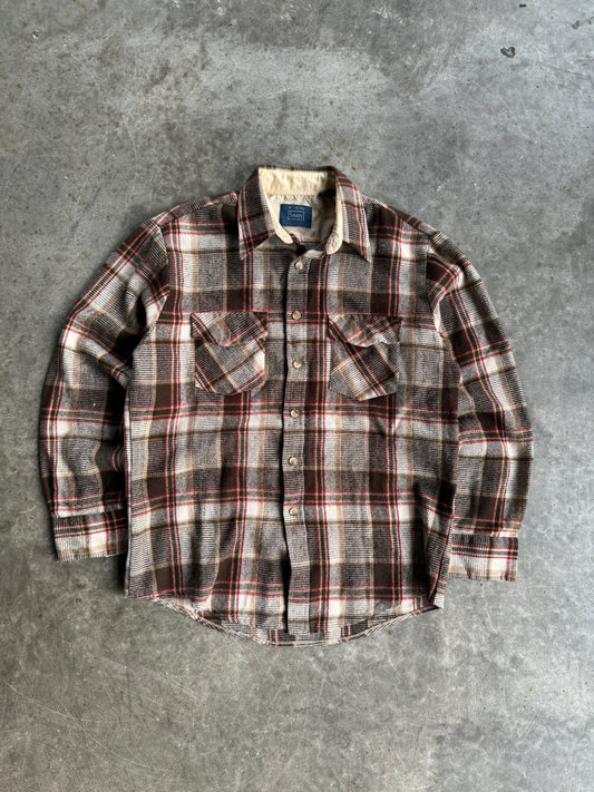 Vintage Sears Brown & Red Flannel - M