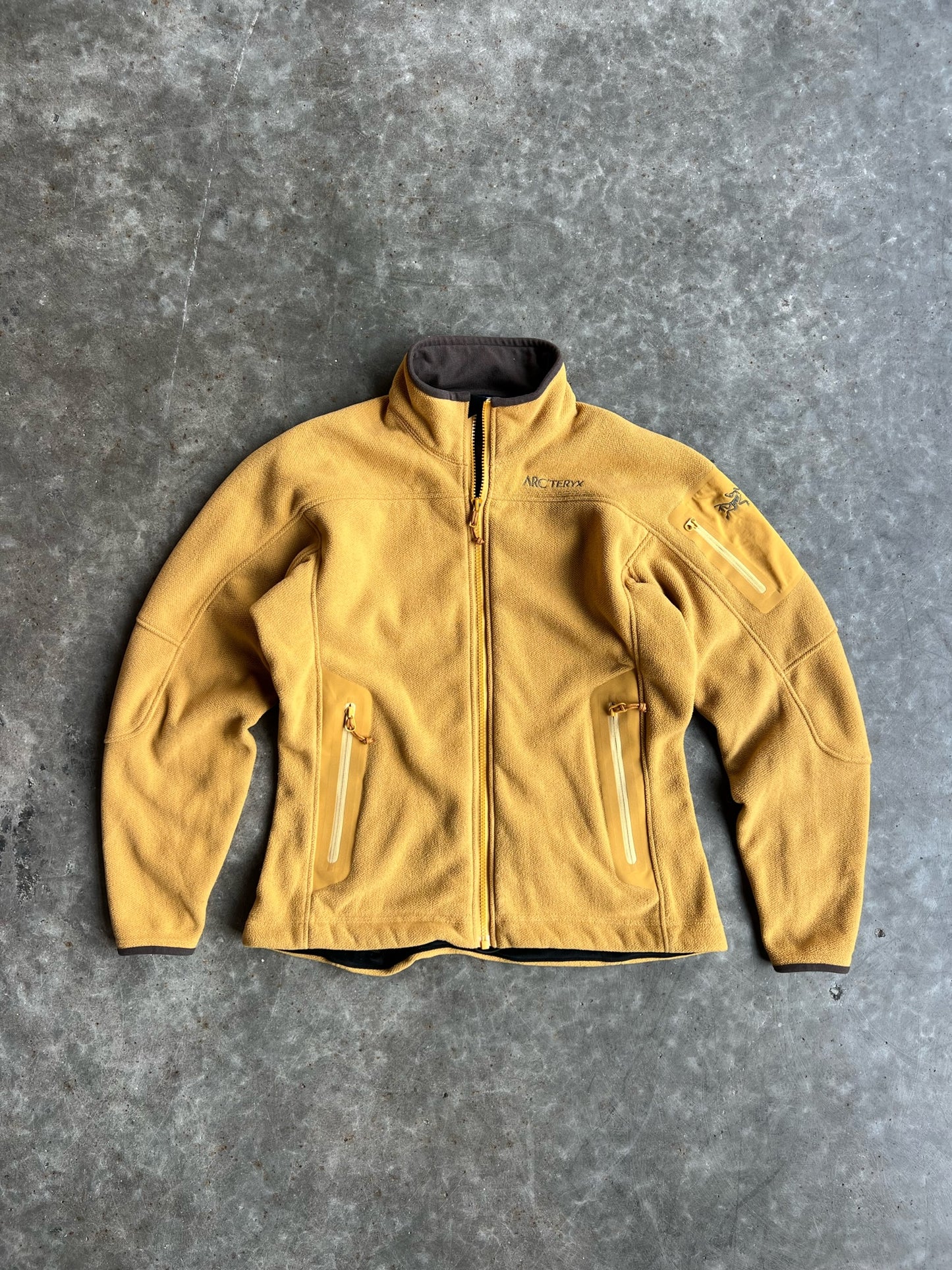 Mustard Yellow Fleece Arcteryx Fleece Zip Up - M