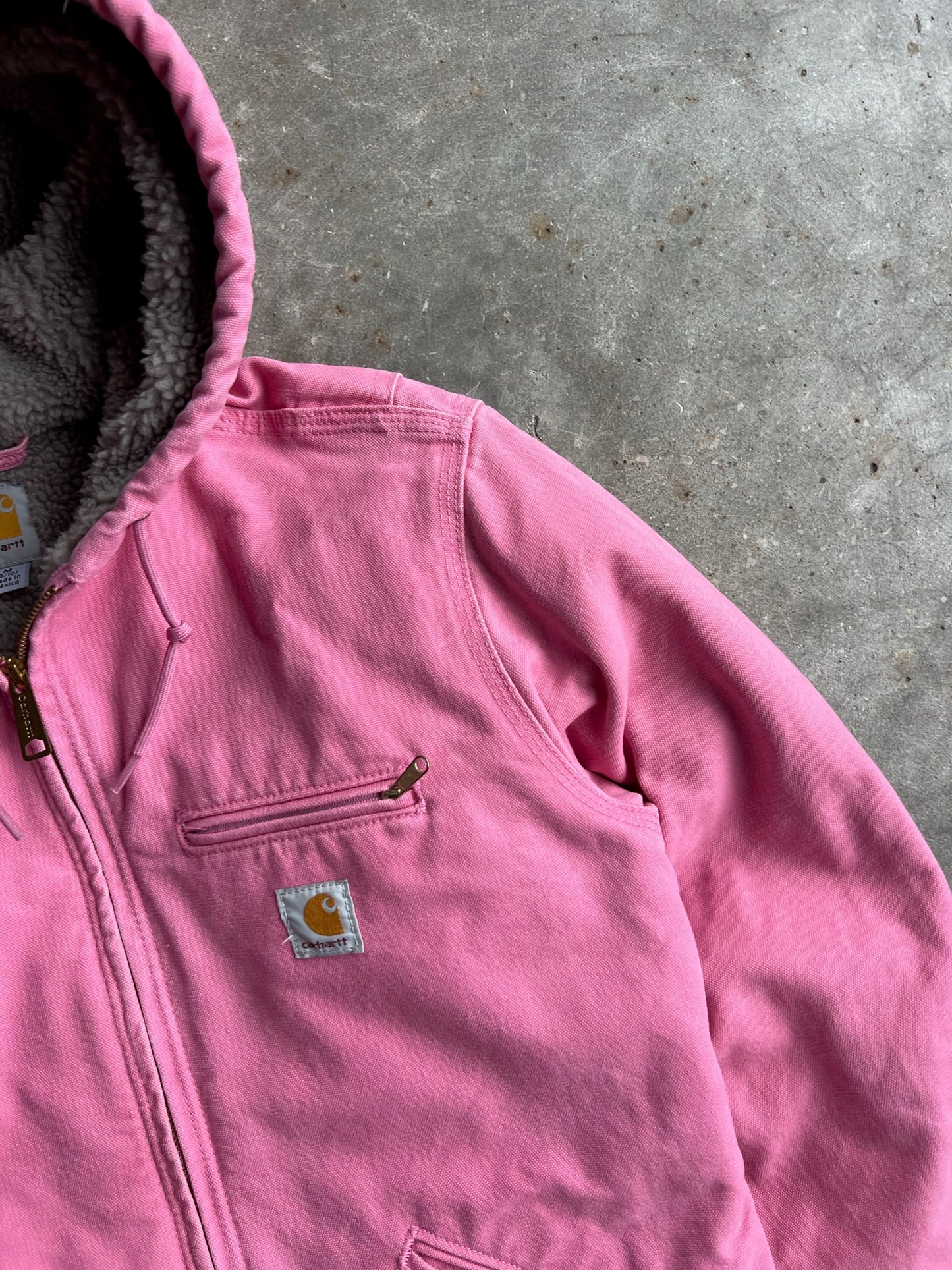 Vintage Baby Pink Fleece Lined Carhartt Jacket - M