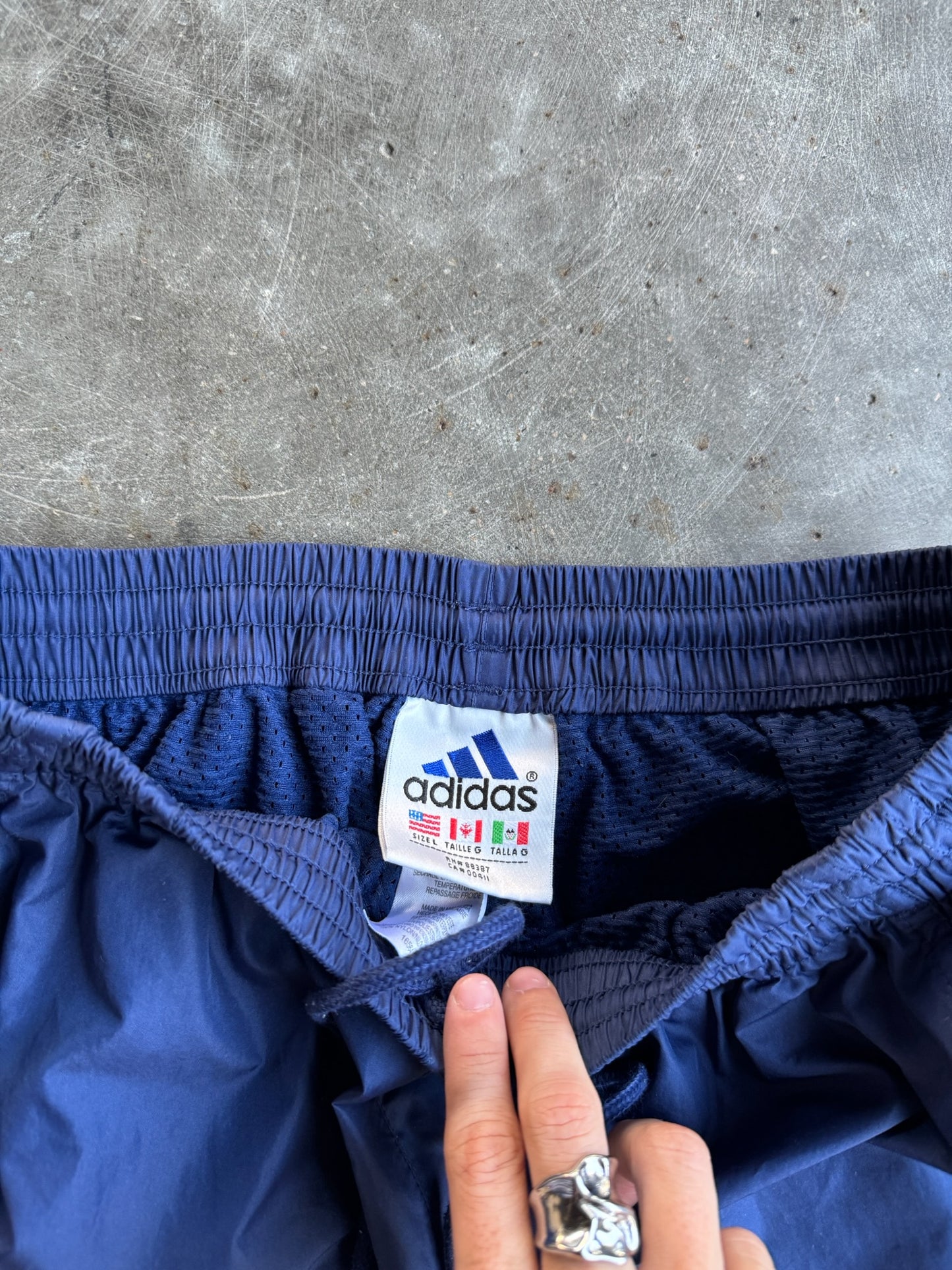 Vintage Navy Adidas Track Pants - L