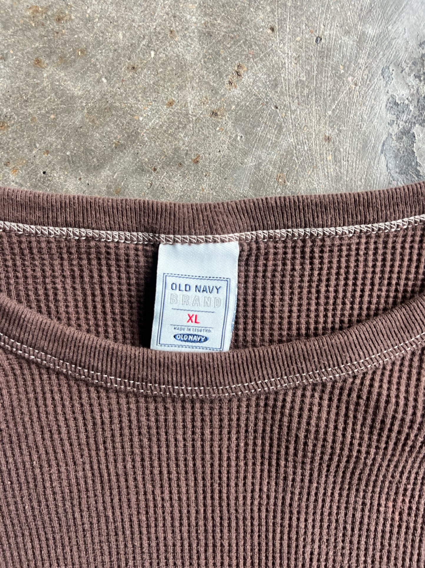 Vintage Brown Cropped Old Navy Thermal - XL