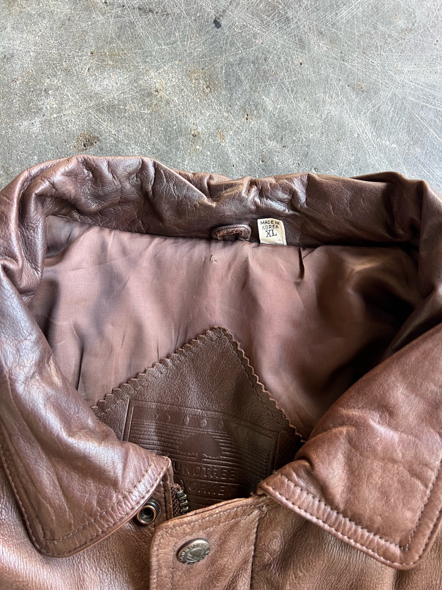 Vintage Dark Brown Rountree York Leather Jacket - XL