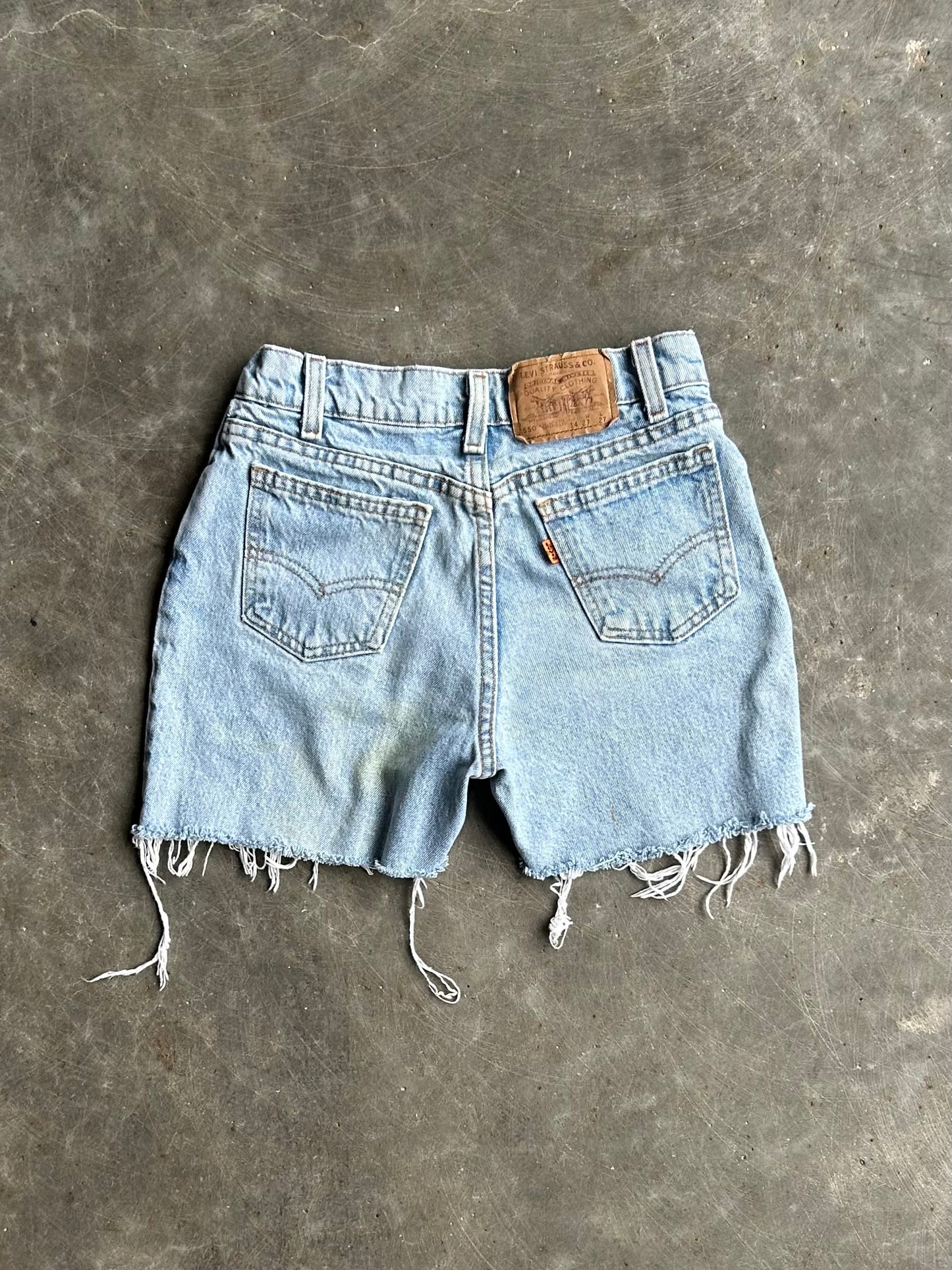 Vintage Levi’s 550 Orange Tab Distressed Denim Shorts - 24