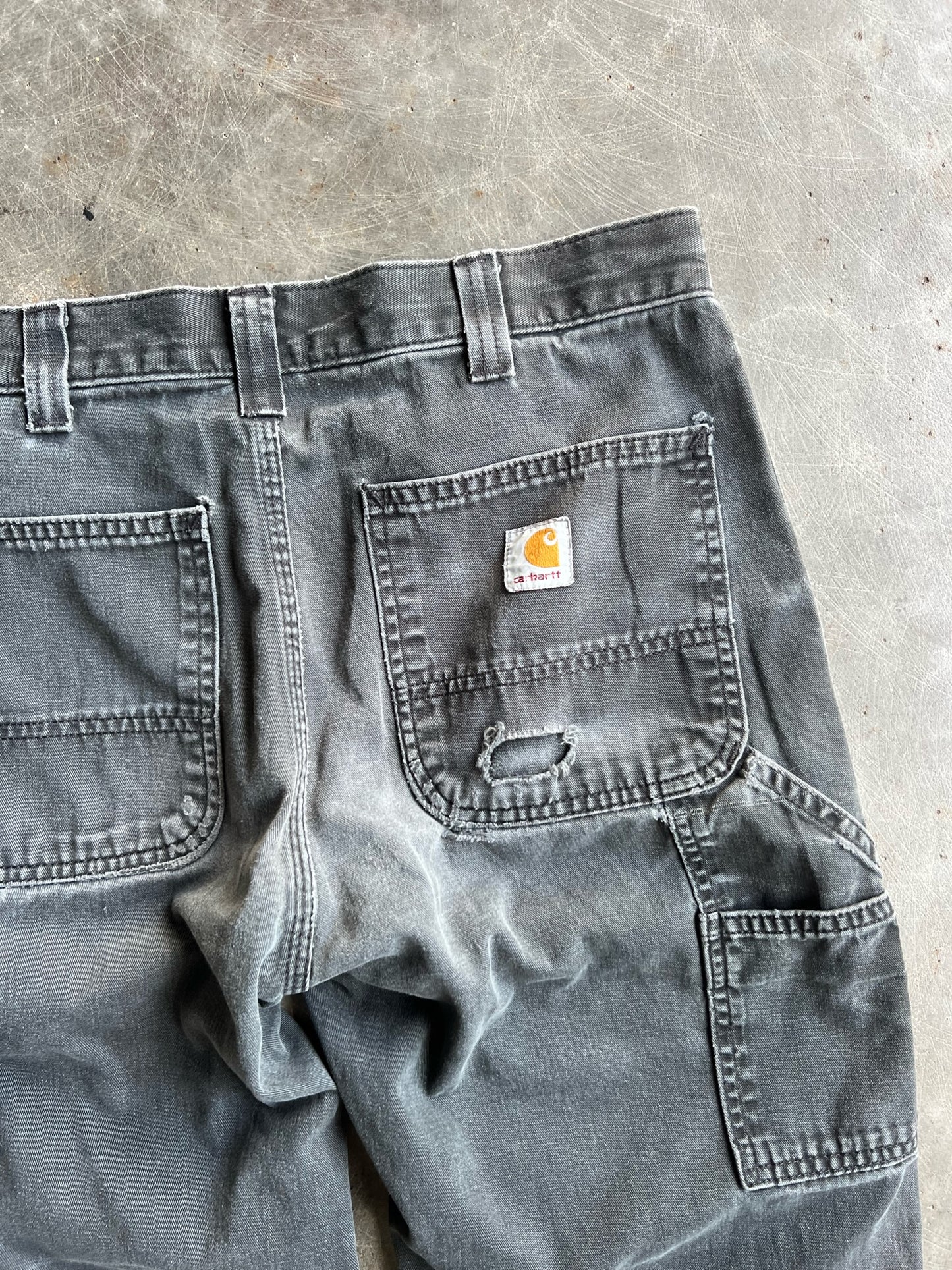 Faded Black Carhartt Carpenter Pants - 32