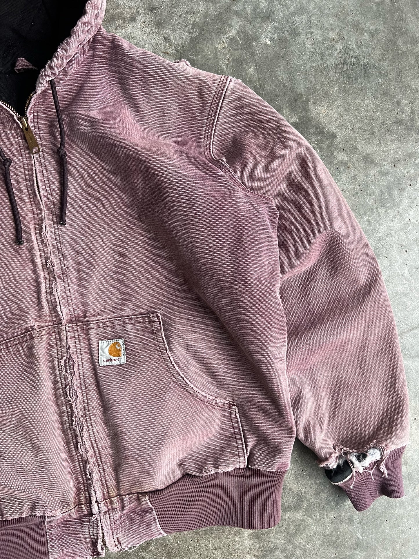 Vintage Dusty Rose Hooded Carhartt Jacket - M