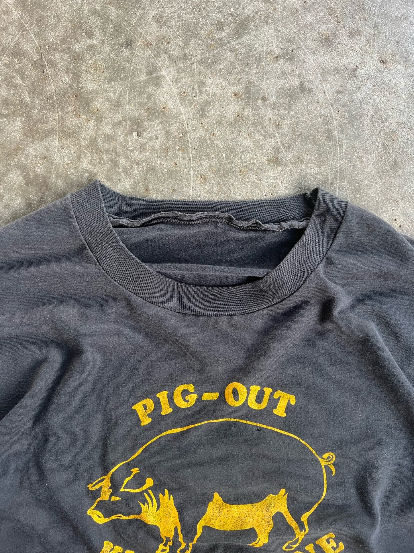 Vintage Pig Out Knotty Pine Bbq Shirt - XL