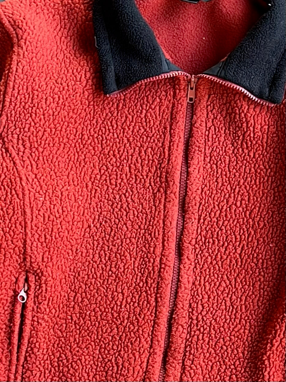 Vintage Red Orange Fleece LLC. Bean Zip Up - L