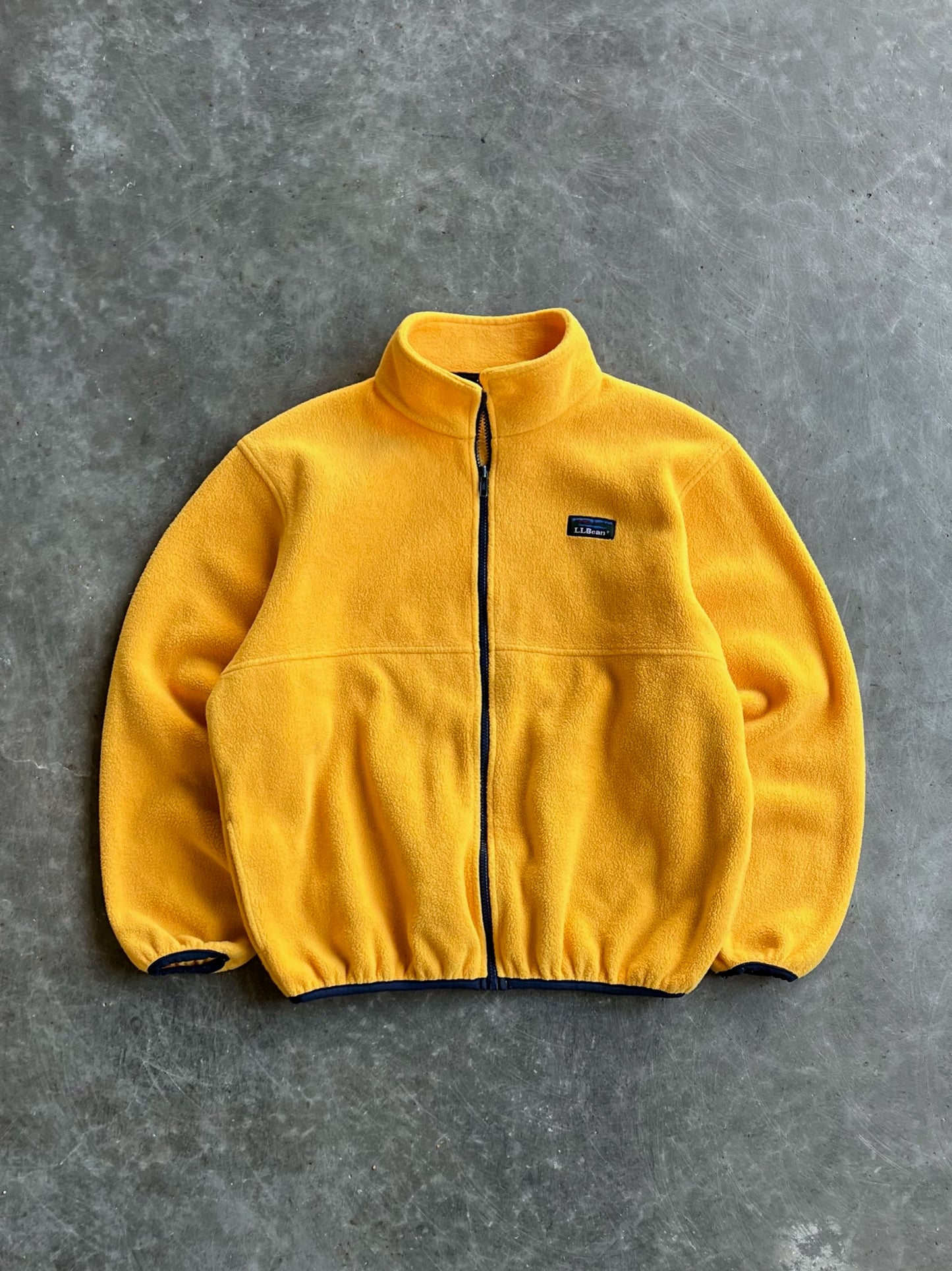 Vintage Yellow Fleece LL. Bean Zip Up - L