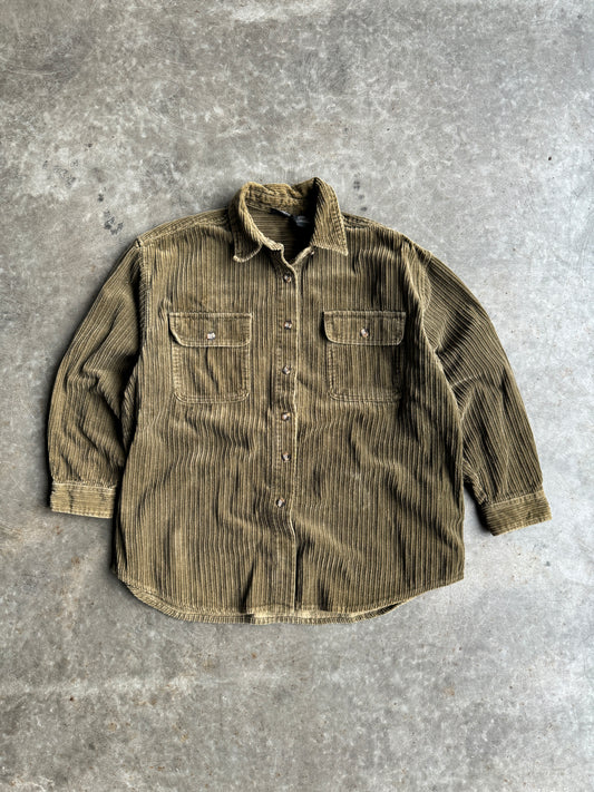 Vintage Route 66 Green Corduroy Button Up - L