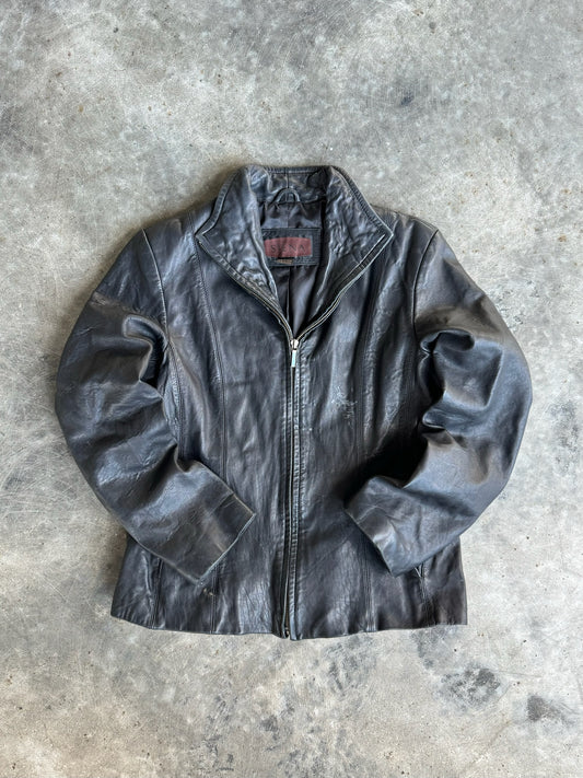 Vintage Siena Black Leather Jacket - M