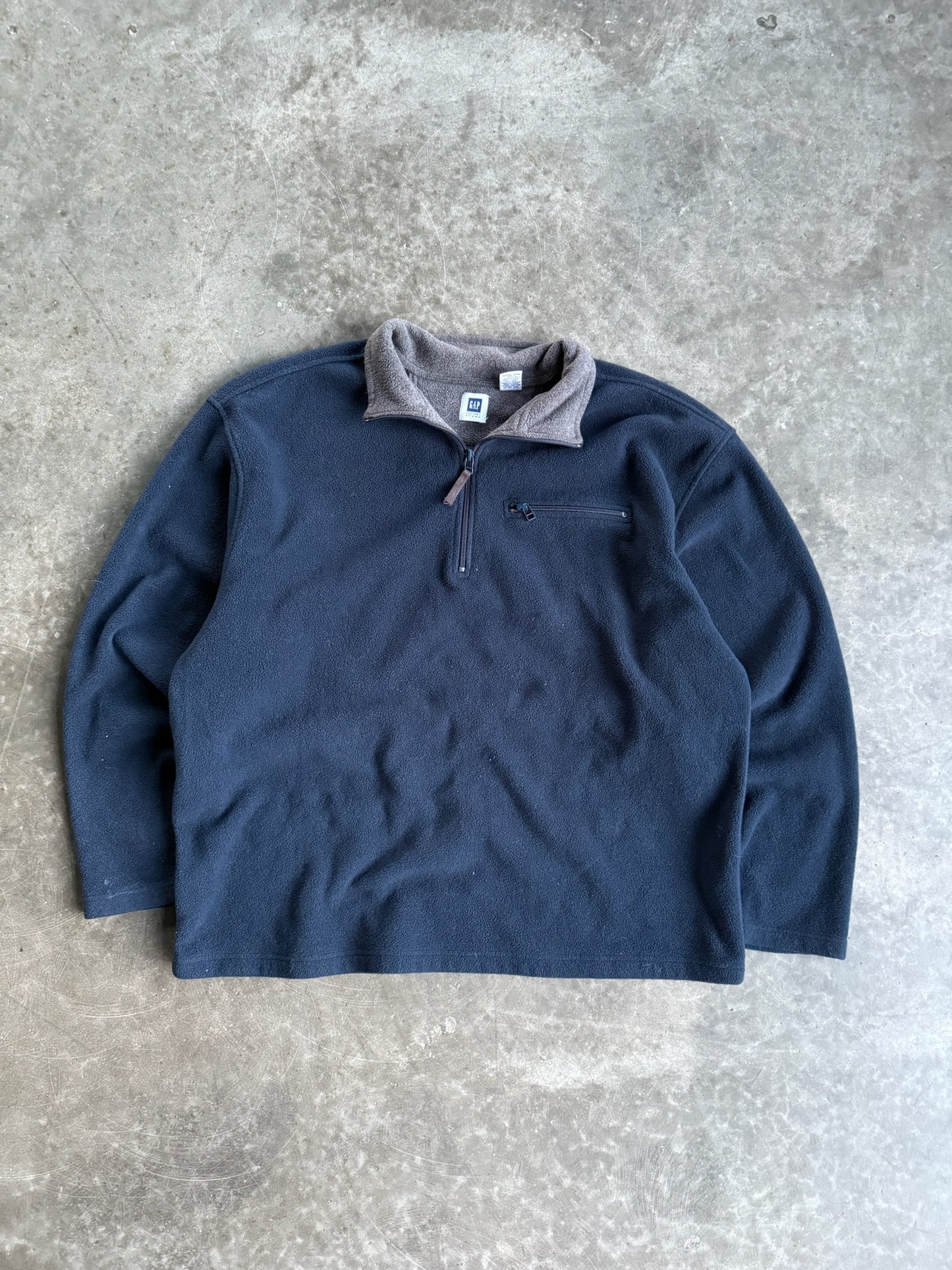 Vintage Gap Navy Fleece Quarter Zip - XXL