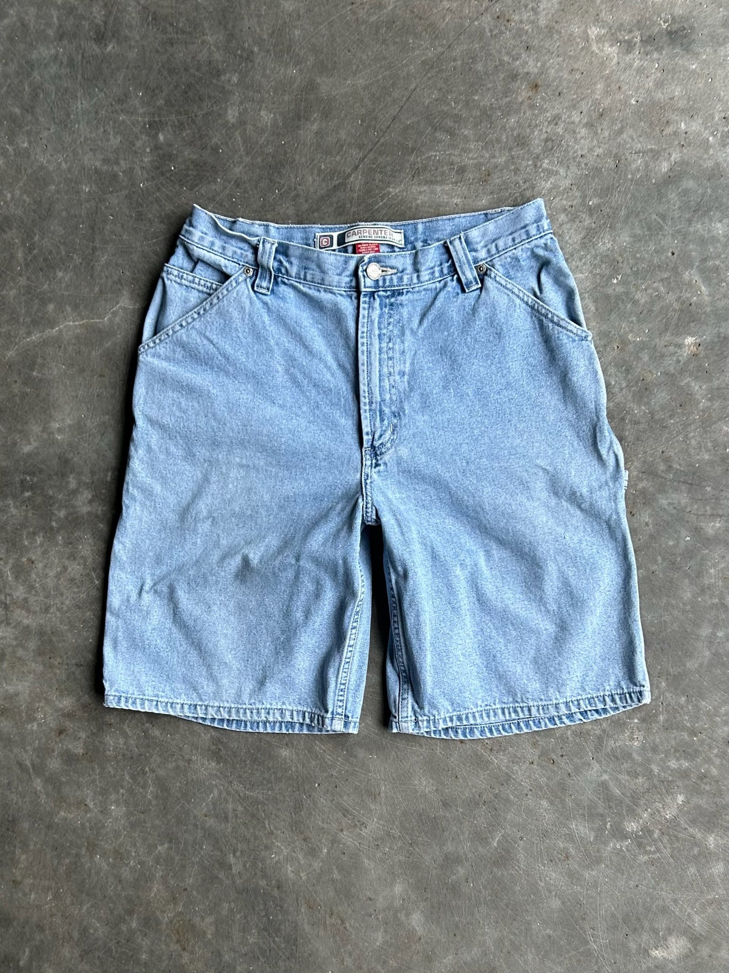 Vintage Light Wash Sonoma Carpenter Denim Shorts - 30