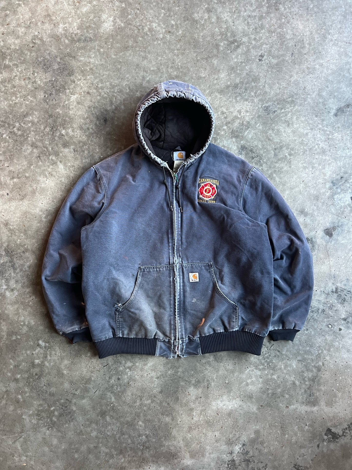 Vintage Navy Embroidered Carhartt Jacket - XL