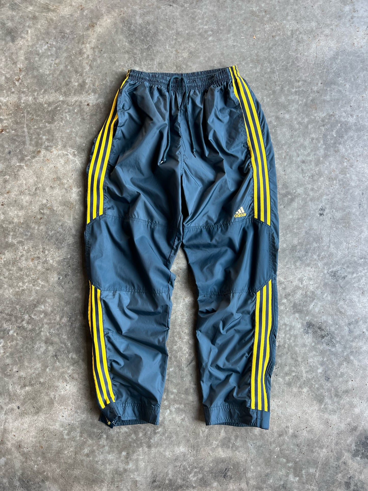 Vintage Blue Striped Adidas Track Pants - M