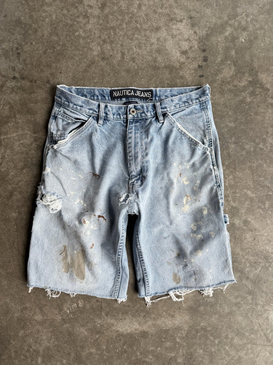 Vintage Nautica Painted Denim Shorts - 30